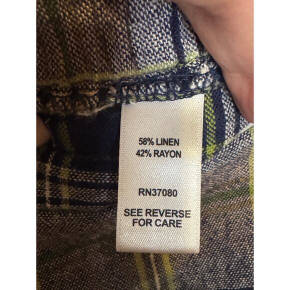 Women's Versona Linen Plaid Shorts Size S - Picture 4 of 5